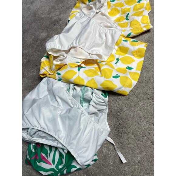 Hanna Andersson Mens Medium Swim Trunks Bundle (2) Pairs Lemons Green Tropical - Picture 3 of 8